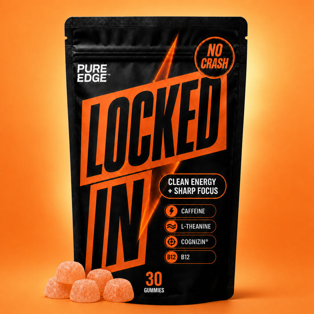 Pure Edge Locked In clean energy and focus gummies, 30 count