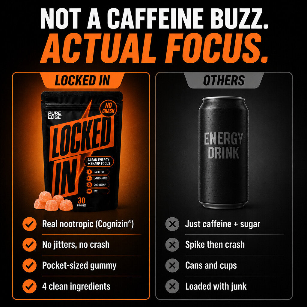 Locked In vs other energy drinks, real focus not just caffeine